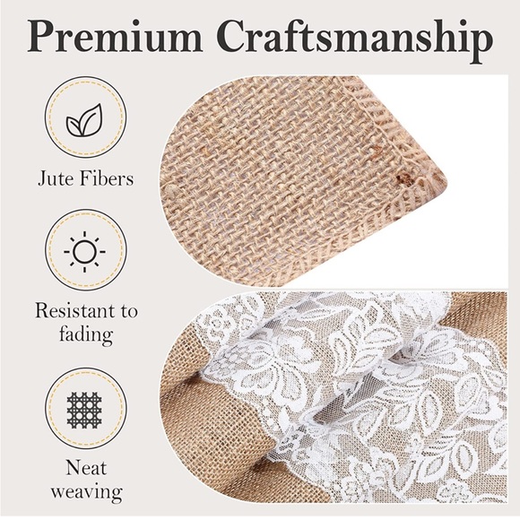 Burlap and lace table runner - Picture 6 of 7